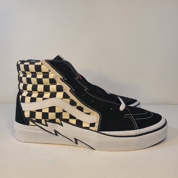 Vans Sk8-Hi Lightning Bolt Checkerboard Sneakers Mens Size 9.5 | Women's Size 11 - Picture 3 of 9
